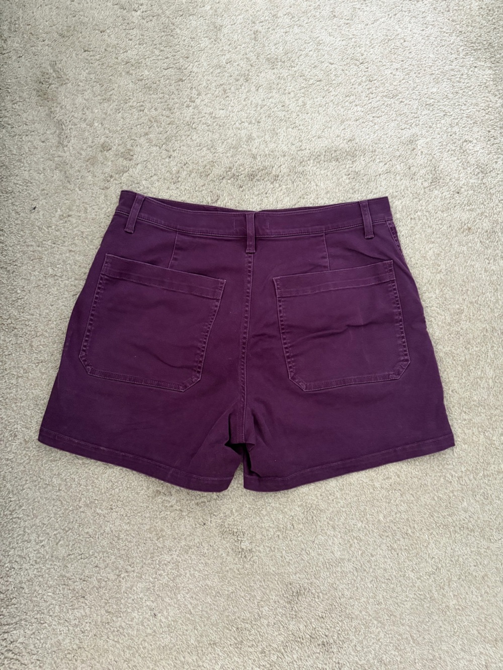Madewell High-Rise Utility Shorts in Deep Plum - Picture 2 of 3